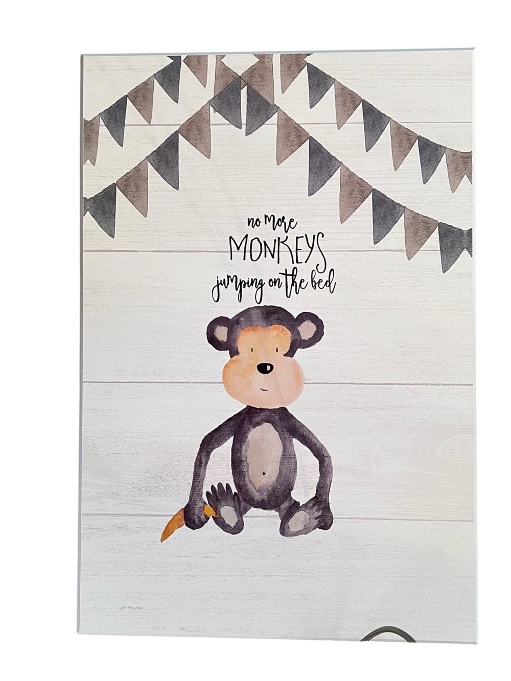 Stupell Home Decor No More Monkeys Jumping on the Bed" Wood Plaque 12.5x18.5”